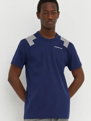 G-Star Raw t-shirt bawełniany męski kolor niebieski gładki