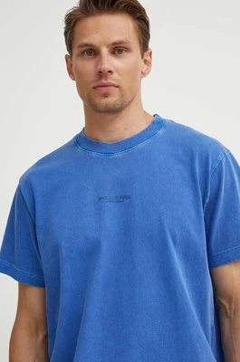 G-Star Raw t-shirt bawełniany męski kolor niebieski gładki D25737-C756