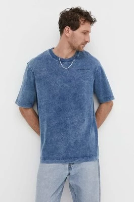 G-Star Raw t-shirt bawełniany męski kolor niebieski wzorzysty