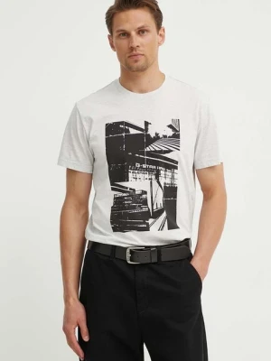 G-Star t-shirt bawełniany męski kolor szary z nadrukiem D24686-336