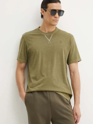G-Star t-shirt bawełniany męski kolor zielony gładki D24449-2653