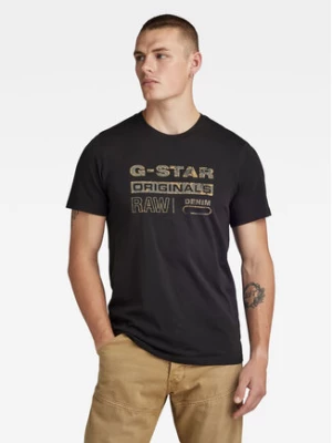 G-Star Raw T-Shirt Distressed D24420-336 Czarny Slim Fit