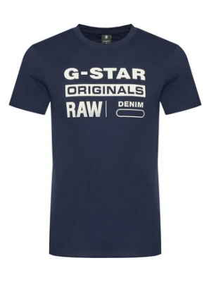 G-Star Raw T-Shirt Graphic D14143-336 6067 Granatowy Regular Fit