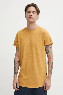 G-Star Raw t-shirt męski kolor brązowy gładki