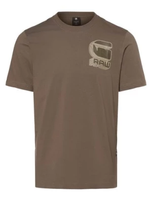 G-Star RAW T-shirt męski Mężczyźni Bawełna brązowy jednolity,