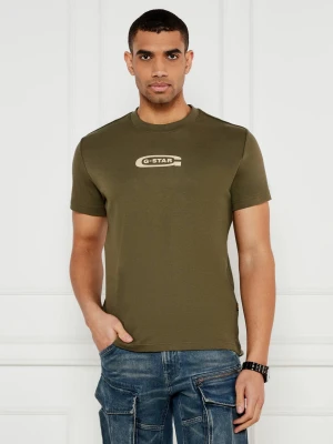 G- Star Raw T-shirt Old skool | Regular Fit G-Star Raw oliwkowy