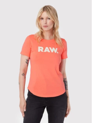 G-Star Raw T-Shirt Raw. D21226 -107-D159 Pomarańczowy Slim Fit