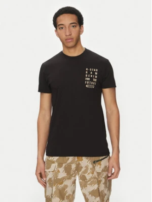 G-Star Raw T-Shirt Text Chest D25968-C506 6057 Czarny Regular Fit