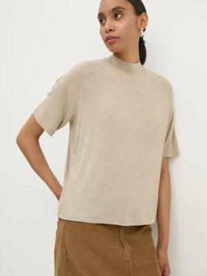 G-Star Raw t-shirt z domieszką wełny kolor beżowy D25051-D703