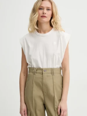 G-Star Raw top bawełniany kolor beżowy odkryte plecy D26147-D626
