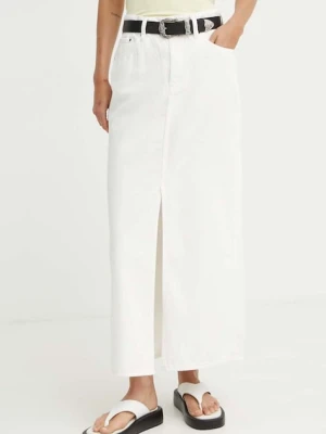 G-Star spódnica jeansowa kolor biały maxi prosta D24385-D551