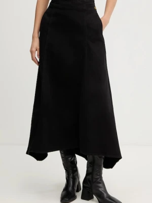 G-Star spódnica jeansowa kolor czarny maxi rozkloszowana D27941-E078