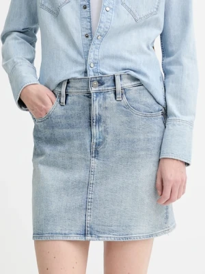 G-Star spódnica jeansowa kolor niebieski mini prosta D24387-D930