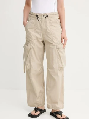G-Star spodnie bawełniane kolor beżowy proste high waist D26433-C973