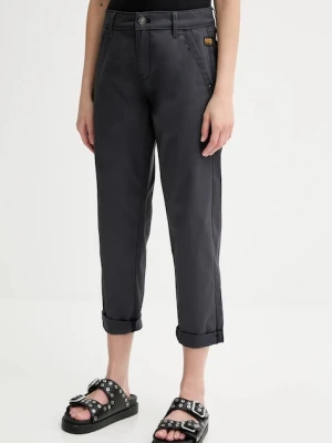 G-Star spodnie damskie kolor szary fason chinos high waist D25257-D715