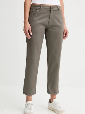 G-Star spodnie damskie kolor szary proste high waist D25257.C106