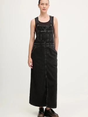 G-Star sukienka jeansowa kolor czarny maxi prosta D27734.E091