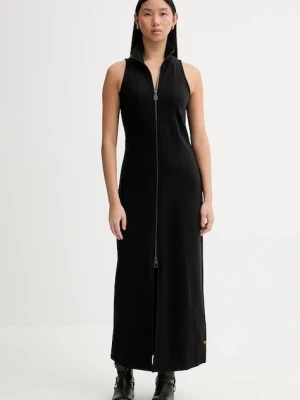 G-Star sukienka kolor czarny maxi rozkloszowana D27279-D705