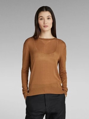 G-Star Sweter w kolorze jasnobrązowym rozmiar: S