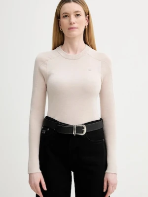 G-Star sweter wełniany 0 damski kolor beżowy lekki D27712.B692