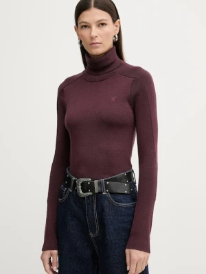 G-Star sweter wełniany Core turtle slim knit