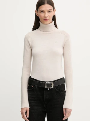 G-Star sweter wełniany Core turtle slim knit
