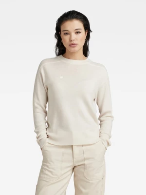 G-Star Sweter wełniany "Core" w kolorze kremowym rozmiar: S