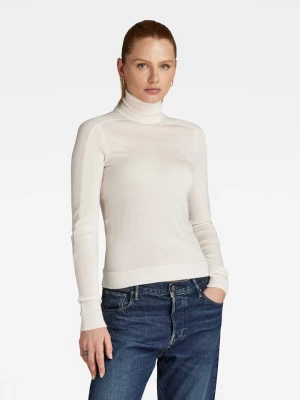 G-Star Sweter wełniany "Core" w kolorze kremowym rozmiar: XS