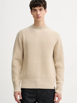 G-Star sweter z dodatkiem wełny męski kolor beżowy ciepły D23731.E212