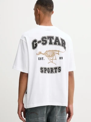 G-Star t-shirt bawełniany 0 męski kolor biały z nadrukiem D27722.C336