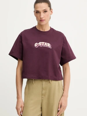 G-Star t-shirt bawełniany damski kolor fioletowy D26921.C336