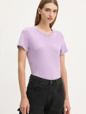 G-Star t-shirt bawełniany fioletowy