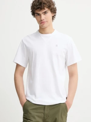 G-Star t-shirt bawełniany męski kolor biały gładki D24449-B255