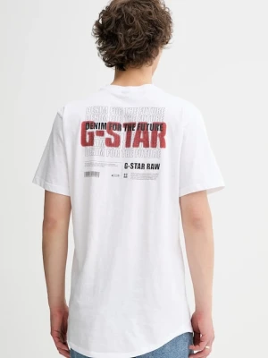 G-Star t-shirt bawełniany męski kolor biały gładki D26043-C372