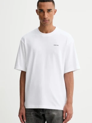 G-Star t-shirt bawełniany męski kolor biały gładki D26817.D593
