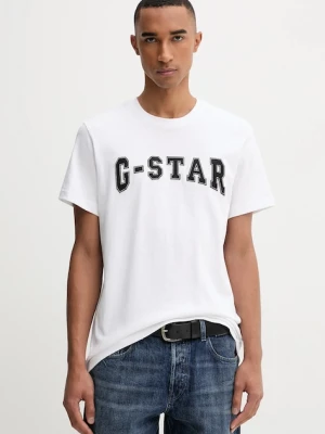 G-Star t-shirt bawełniany męski kolor biały z aplikacją D26840.C336