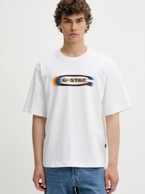 G-Star t-shirt bawełniany męski kolor biały z nadrukiem D26039-C784
