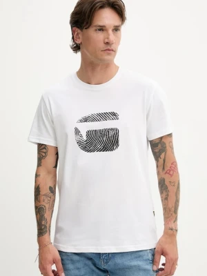 G-Star t-shirt bawełniany męski kolor biały z nadrukiem D26041-C506