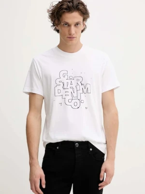 G-Star t-shirt bawełniany męski kolor biały z nadrukiem D26824.D975
