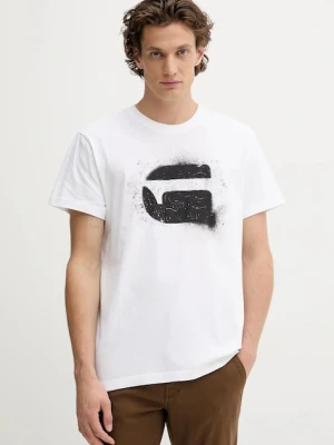 G-Star t-shirt bawełniany męski kolor biały z nadrukiem D26833.D101