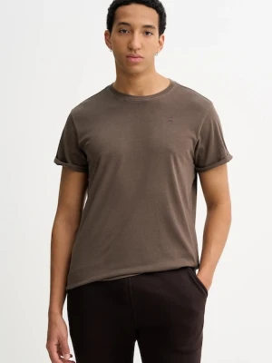 G-Star t-shirt bawełniany Lash męski kolor brązowy gładki D16396-2653-H159