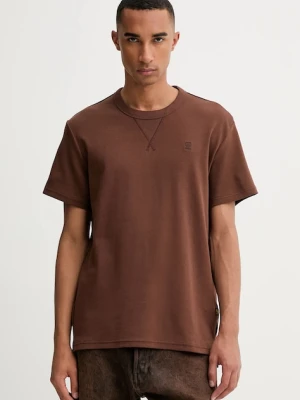 G-Star t-shirt bawełniany męski kolor brązowy gładki D24449.D976