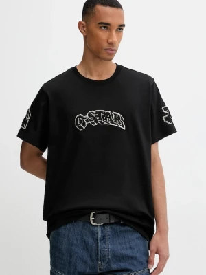 G-Star t-shirt bawełniany męski kolor czarny z aplikacją D26843.D709