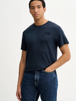 G-Star t-shirt bawełniany Script męski kolor niebieski gładki D26823-D976-7160