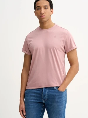 G-Star t-shirt bawełniany męski kolor różowy gładki D16396-B353