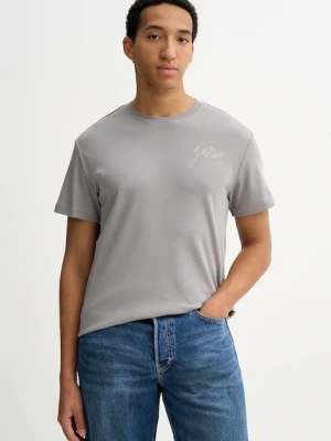 G-Star t-shirt bawełniany Script męski kolor szary gładki D26823-D976-G283