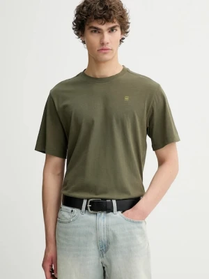 G-Star t-shirt bawełniany męski kolor zielony gładki D26043-C372