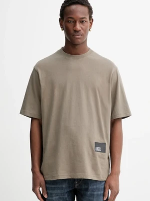 G-Star t-shirt bawełniany Badge boxy męski kolor zielony z nadrukiem D26855-C336