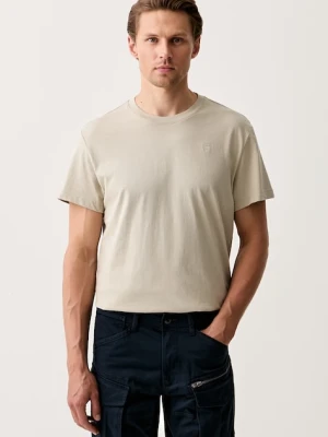 G-Star T-shirt męski bawełniany Base-s beżowy