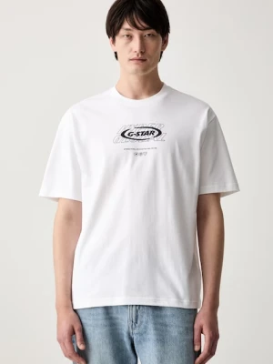G-Star T-shirt męski bawełniany Hyper gr relaxed biały
